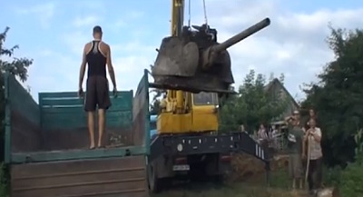 Подъём башни танка Т-34